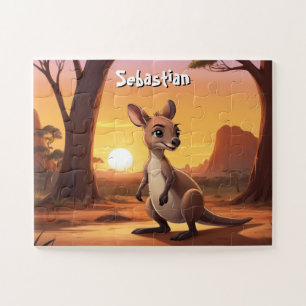 Little Kangaroo's Aussie Personalized Jigsaw Puzzle