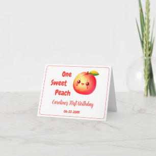Little Kawaii Peach Summer Party Thank You Card