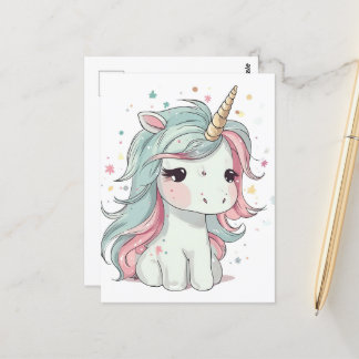 Little Kawaii Unicorn Postcard