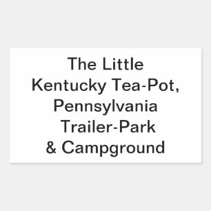 Little Kentucky-Teapot, Pa. Hankamer Artjunkhaus Rectangular Sticker