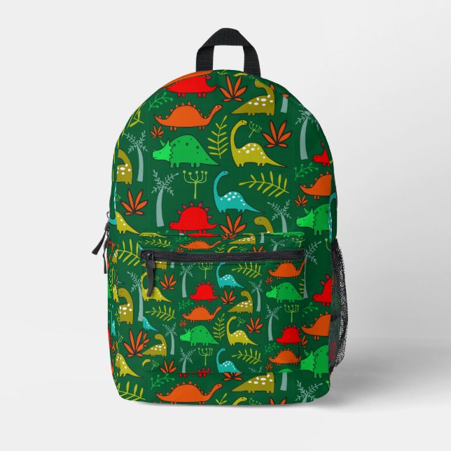 Little Kids Dinosaur Nursery Decor Printed Backpack (Front)