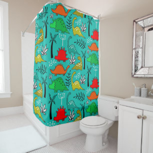 Little Kids Dinosaur Nursery Decor Shower Curtain