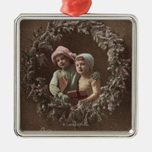 Little Kids in Armclasp Metal Ornament