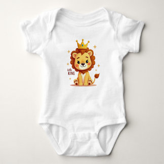 Little King Baby Bodysuit – Cute Lion with Crown D