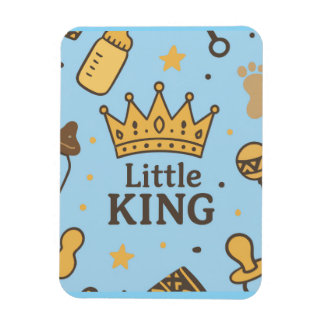 “Little King Baby Shower Banner – Blue & Gold Crow Magnet
