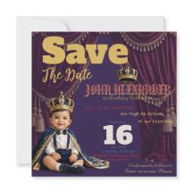 Little King First Birthday Invitation