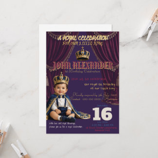 Little King First Birthday Invitation