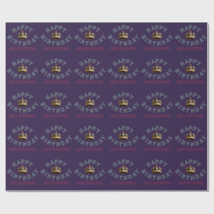 Little King First Birthday Invitation Wrapping Paper