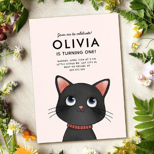 Little kitten birthday party invitation