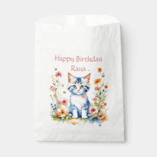 Little Kitten Girl's Birthday Party Personalised Favour Bag
