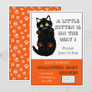 Little Kitten Halloween Invitation