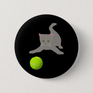 Little Kitten Playing With A Tennis Ball Cat 6 Cm Round Badge