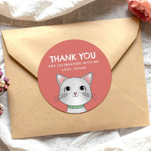 Little kitten thank you classic round sticker
