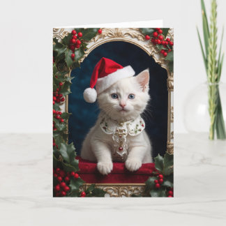 Little Kitty Santa Thank You Card