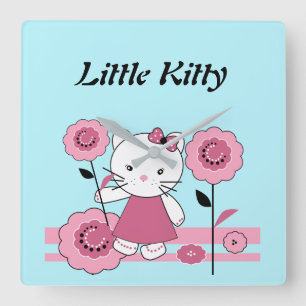 Little Kitty Square Wall Clock