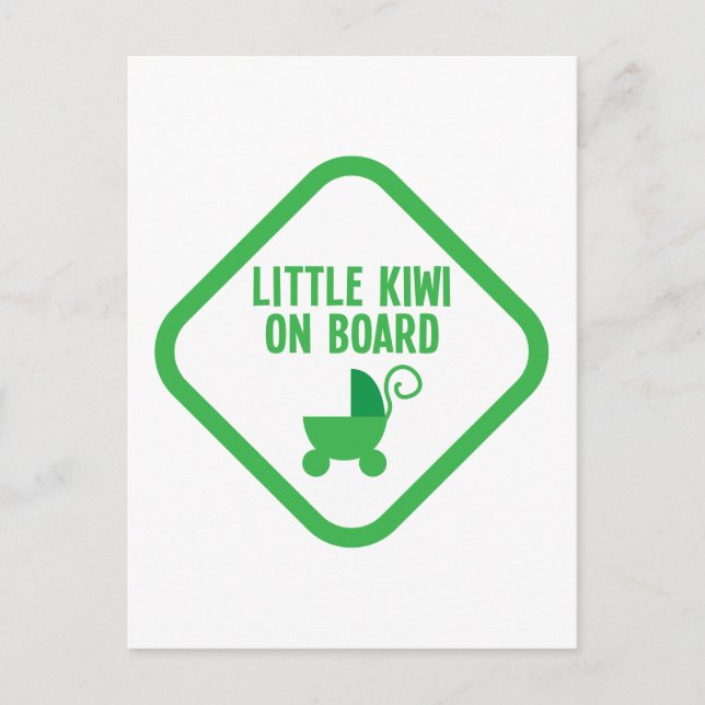 Little KIWI on Board New Zealand Postcard (Front)