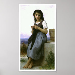 "Little Knitter"  William-Adolphe Bouguereau Poster