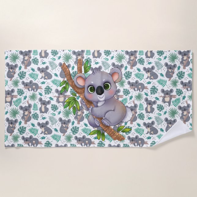 Little Koala Bear Beach Towel (Front)