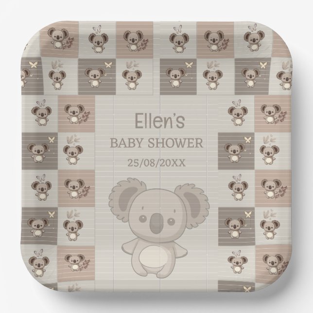 Little Koala Bliss Paper Plate (Front)