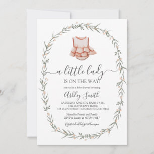 Little Lady Baby Shower Invitation, Baby dress Invitation