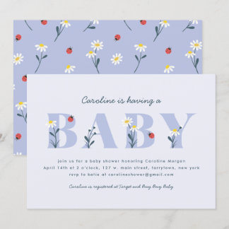 Little Lady Baby Shower Invitation - Lavendar