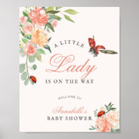 Little Lady Ladybug Roses Girl Baby Shower