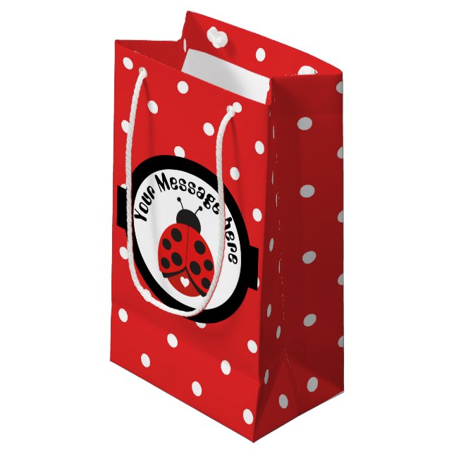 Little Ladybug add message party bag (Front Angled)