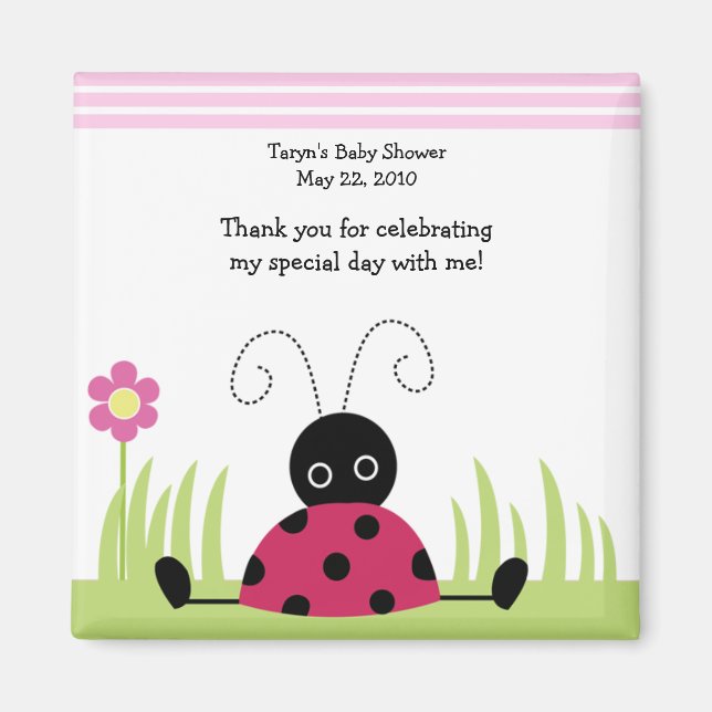 Little Ladybug Baby Shower / Birthday Favour Magne Magnet (Front)