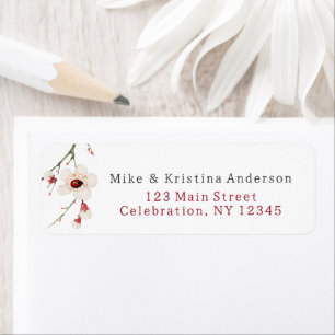 Little Ladybug Baby Shower Return Address Label