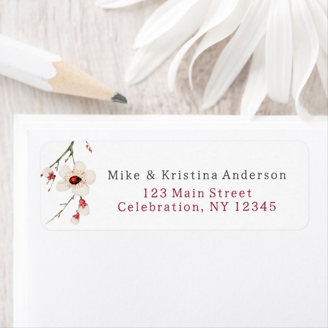 Little Ladybug Baby Shower Return Address Label (Insitu)