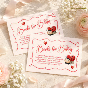 Little Ladybug Books for Baby Baby Shower Enclosure Card