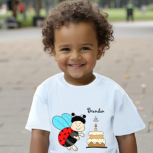 Little ladybug boy with cake baby T-Shirt