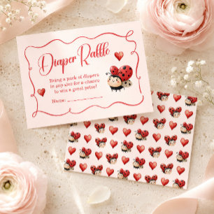 Little Ladybug Diaper Raffle Baby Shower Enclosure Card