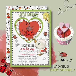 Little Ladybug Ducklin's Lucky Charm is on Her Way Invitation