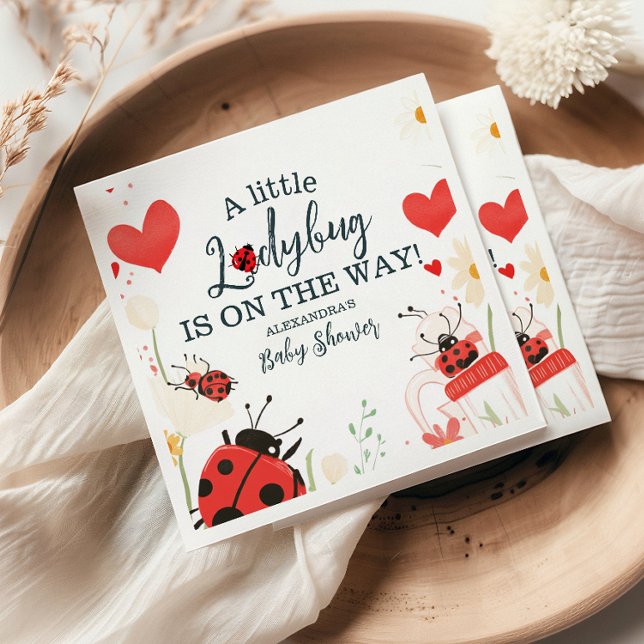 Little Ladybug Girl Baby Shower Napkin (Creator Uploaded)