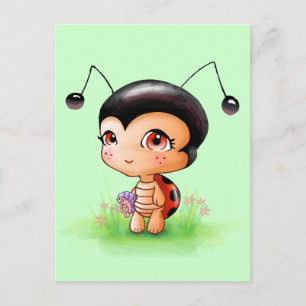 Little Ladybug Girl Postcard