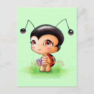 Little Ladybug Girl Postcard