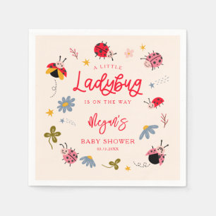Little Ladybug Insect Baby Shower Napkin