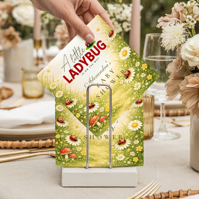 Little Ladybug Meadow Celebration Baby Shower Napkin (Creator Uploaded)