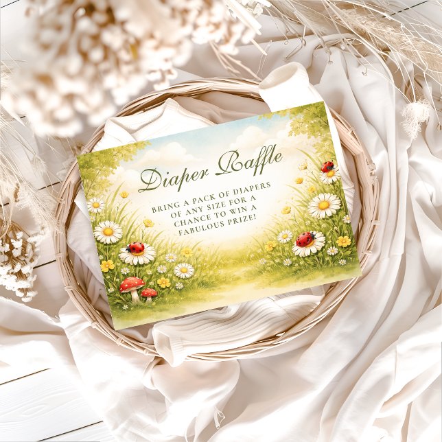 Little Ladybug Meadow Celebration Diapper Raffle Enclosure Card (Creator Uploaded)