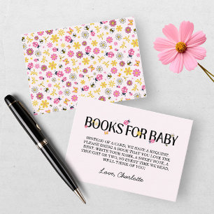 Little Ladybug Pink Girl Baby Shower Enclosure Card