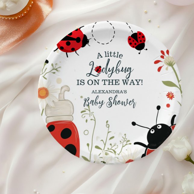 Little Ladybug Spring Baby Shower Paper Plate (Creator Uploaded)