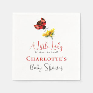Little Ladybug Sunflower Baby Shower Napkin