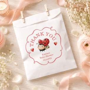 Little Ladybug Thank You Baby Shower Favour Bag