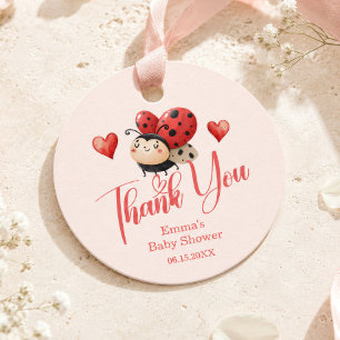 Little Ladybug Thank You Baby Shower Favour Tags