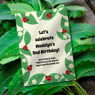 Little Ladybugs Child Birthday Party Invitation