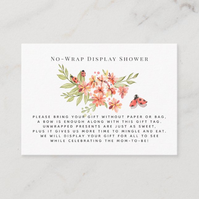 Little Ladybugs | No Wrap Display Shower Insert (Front)