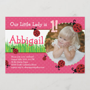 Little Lady's Birthday - Ladybugs Invitation