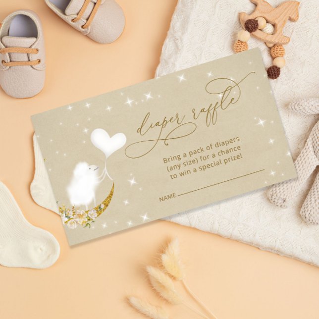  Little Lamb Baby Shower Diaper Raffle Ticket Enclosure Card (Creator Uploaded)