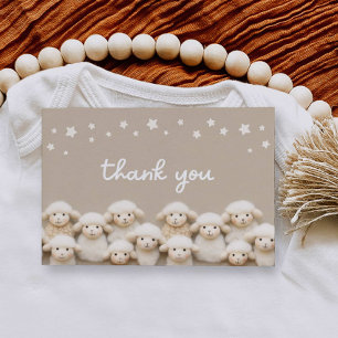 Little Lamb Baby Shower Flat Thank You Card
